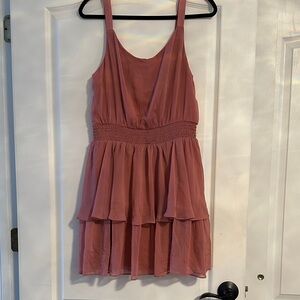 Express pink/mauve colored ruffle party dress size medium brand new